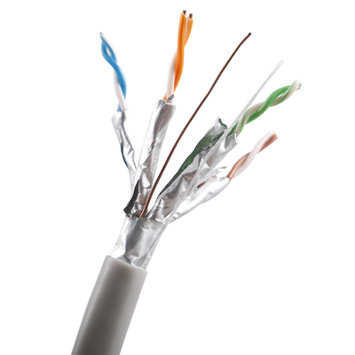 สายทองแดง PVC 10 กิกะบิตอีเธอร์เน็ต 23awg 0.57 มม. Cat6a Shielded Ethernet Cable