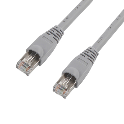 28awg Copper Patch นำไปสู่ ​​4Pair Shielded FTP Cat5e Patch Cable