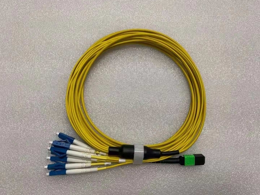 12 Cores Multimode MPO MTP สายแพทช์ Mtp ถึง Lc Cable Low Loss