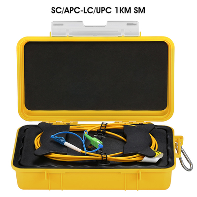 SC / APC-LC / UPC 2km ไฟเบอร์ออปติก OTDR Launch Cable Box 1310 / 1550nm Fiber Rings