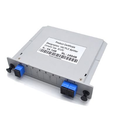 ตัวแยกไฟเบอร์ออปติก SC APC 1x2 ขนาดกะทัดรัด / ตัวแยกไฟเบอร์โหมดเดี่ยว