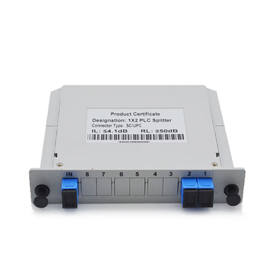 ตัวแยกไฟเบอร์ออปติก SC APC 1x2 ขนาดกะทัดรัด / ตัวแยกไฟเบอร์โหมดเดี่ยว